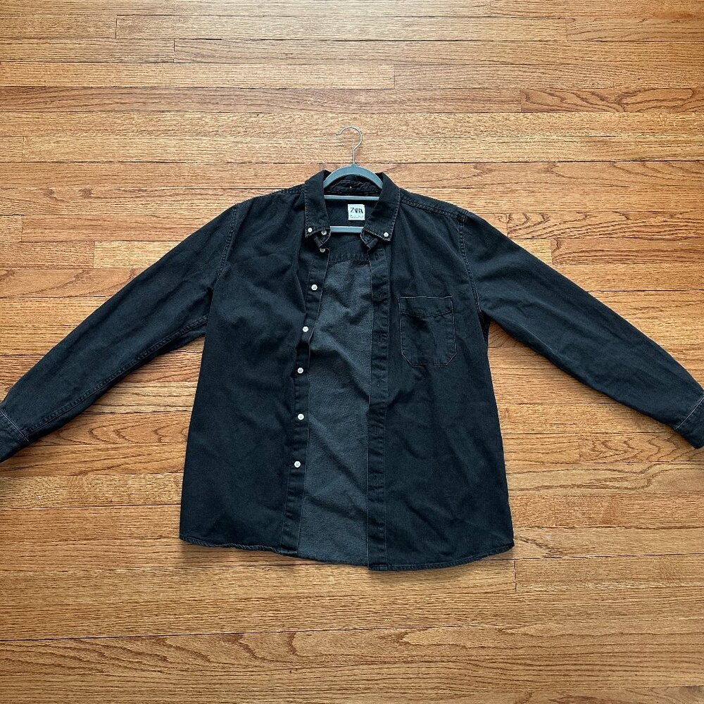 Zara heavy denim shirt - black size L